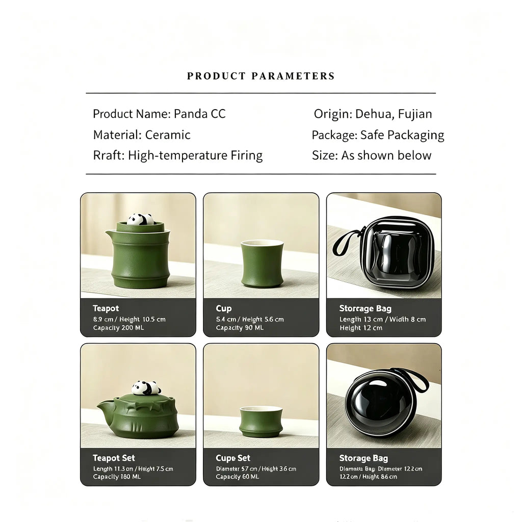 PandaCiCi Teapot & Teacup Gift Set – Panda Tea Set for Gifting