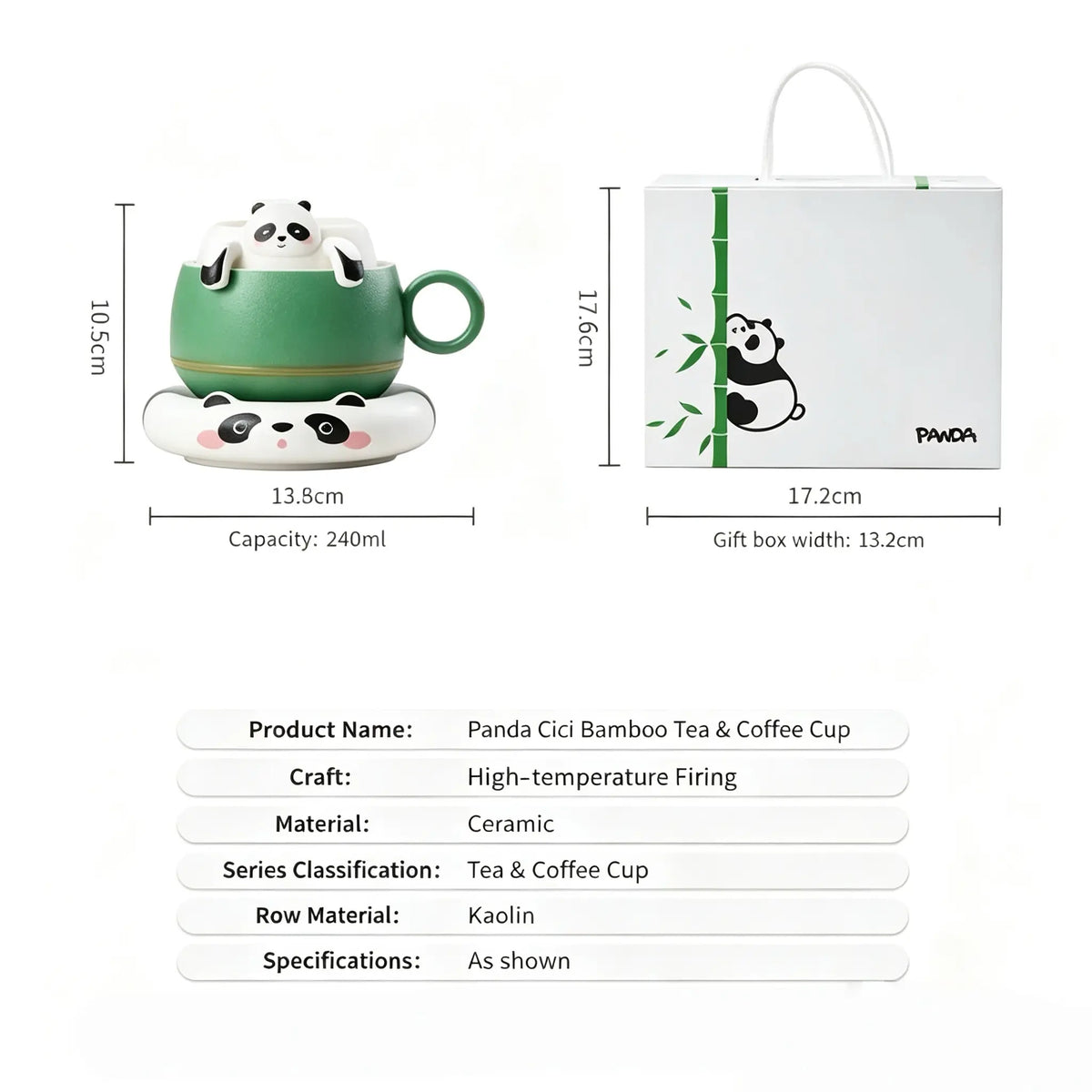 PandaCiCi Tea & Coffee Mug – Cute Panda Drinkware Gift