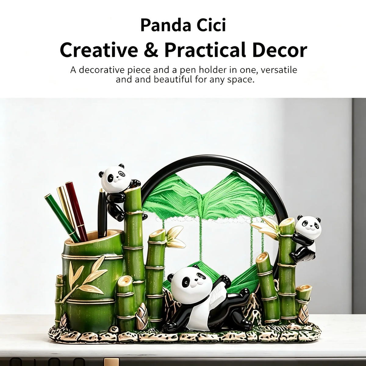PandaCiCi Pen Holder – Cute Panda Desk Organizer Gift