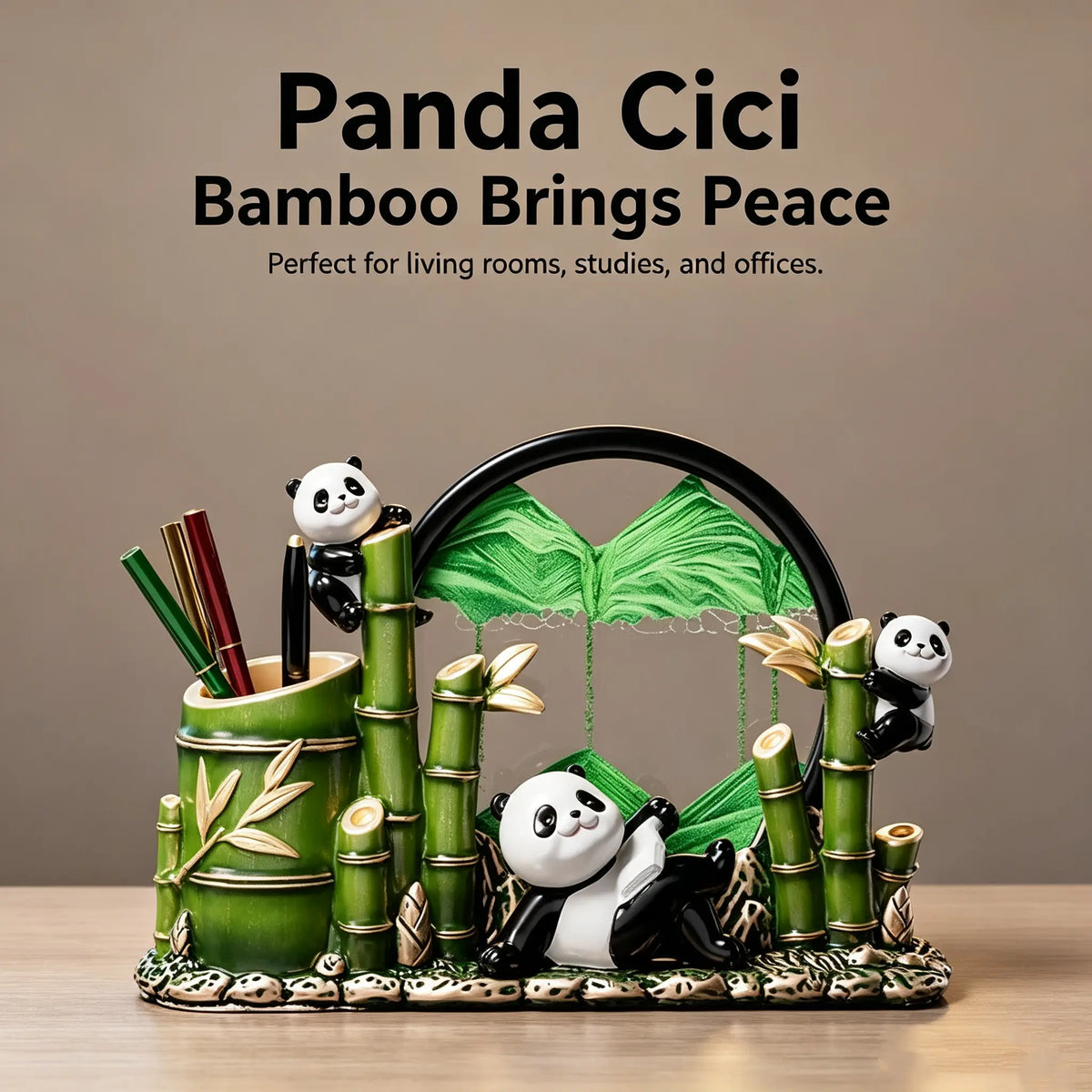 PandaCiCi Pen Holder – Cute Panda Desk Organizer Gift