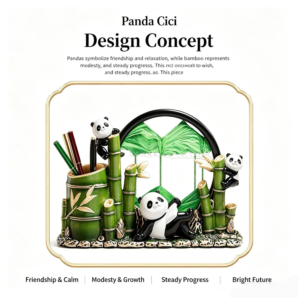 PandaCiCi Pen Holder – Cute Panda Desk Organizer Gift