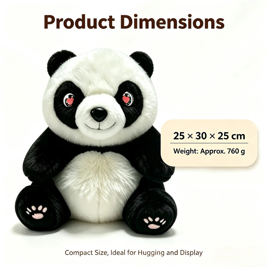PandaCiCi Smart AI Interactive Panda Plush Companion with Emotional LED Eyes