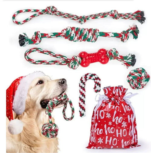 6-Piece Cotton Rope Dog Chew Toy Set - product image 1