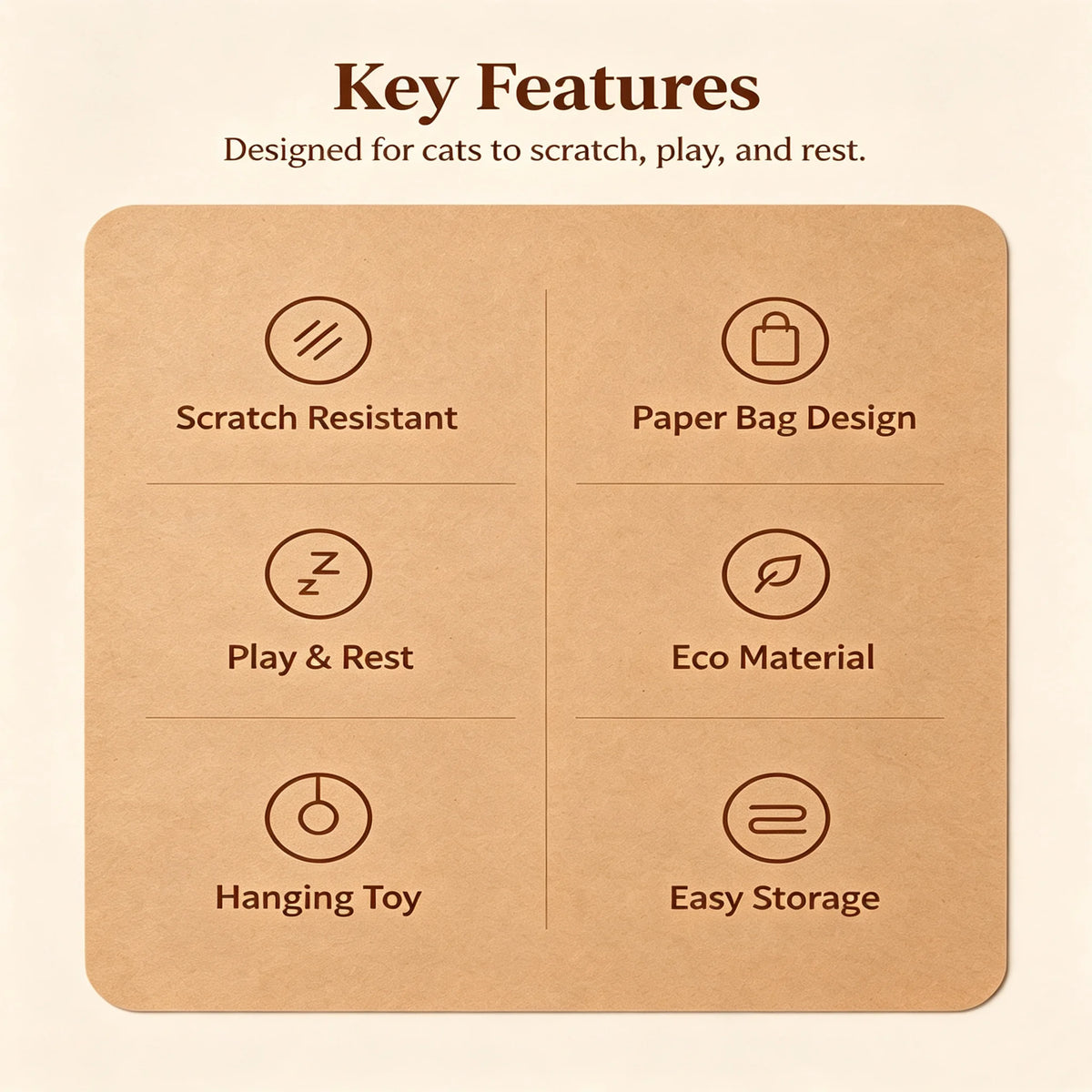 PandaCici Foldable Waterproof Kraft Paper Cat Bed - product image 9