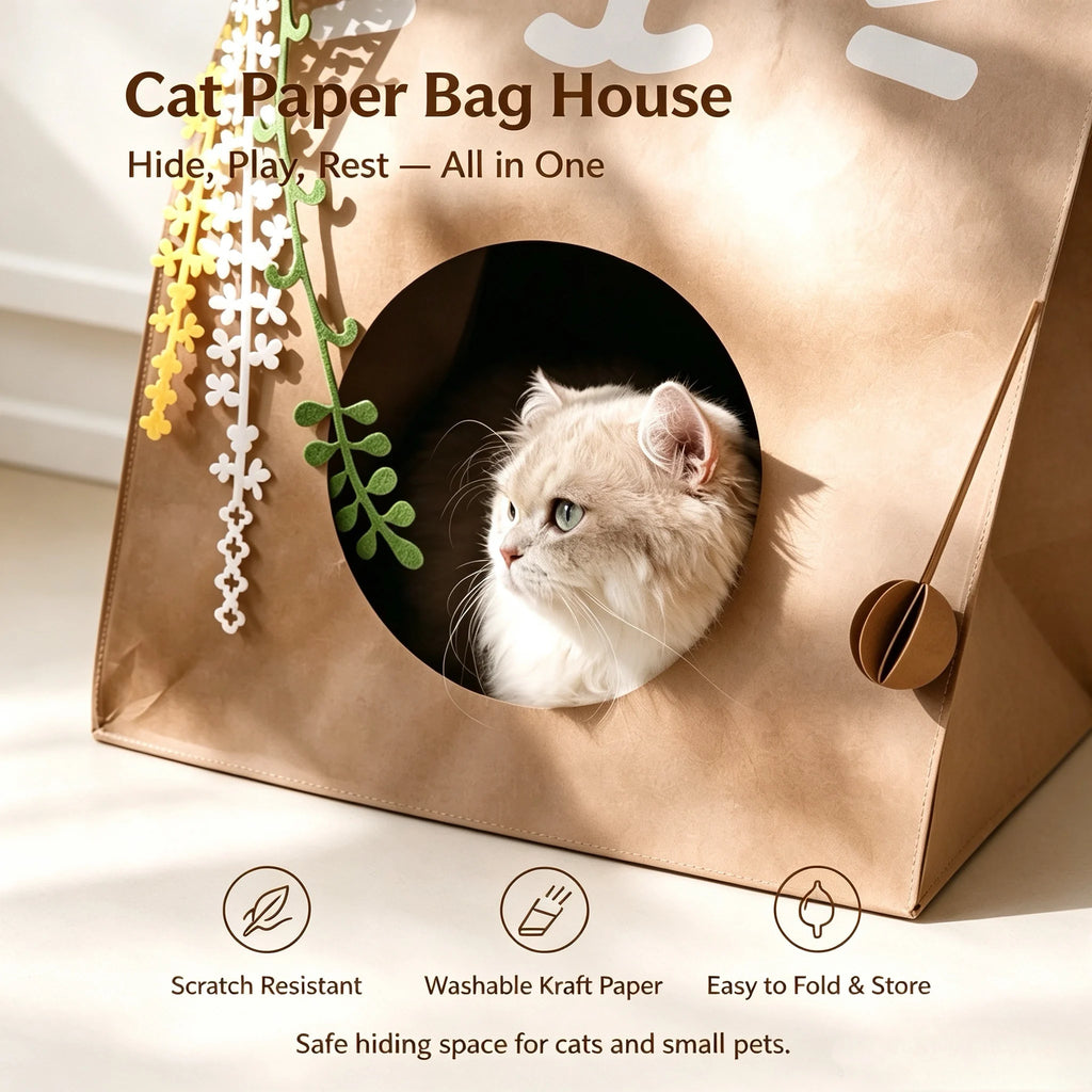 PandaCici Foldable Waterproof Kraft Paper Cat Bed - product image 11