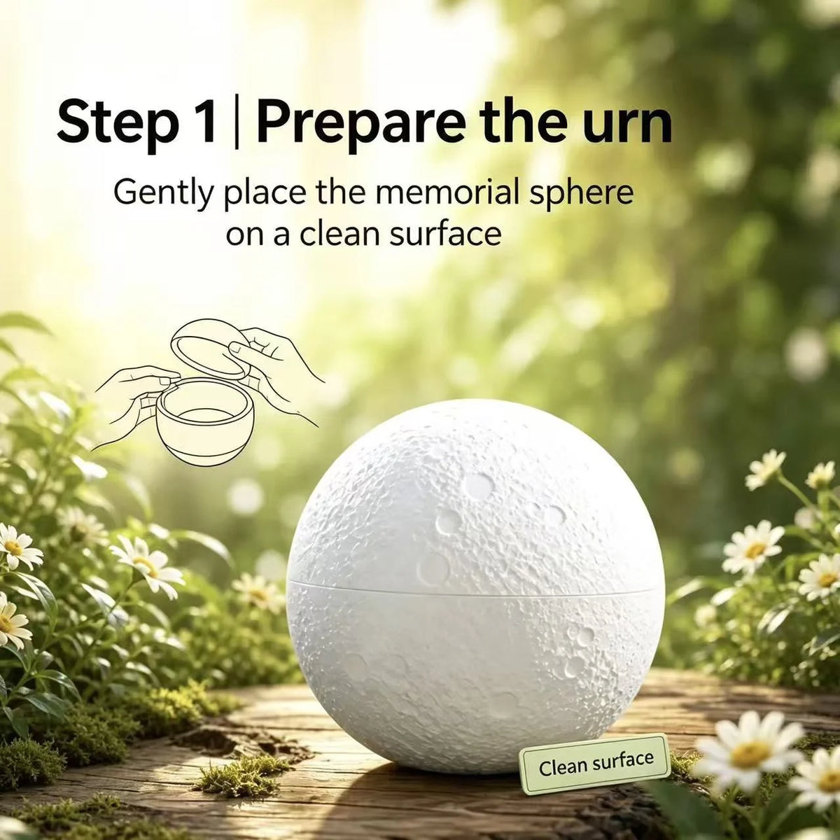 Moon-Shaped Biodegradable Pet Memorial Urn - product image 2