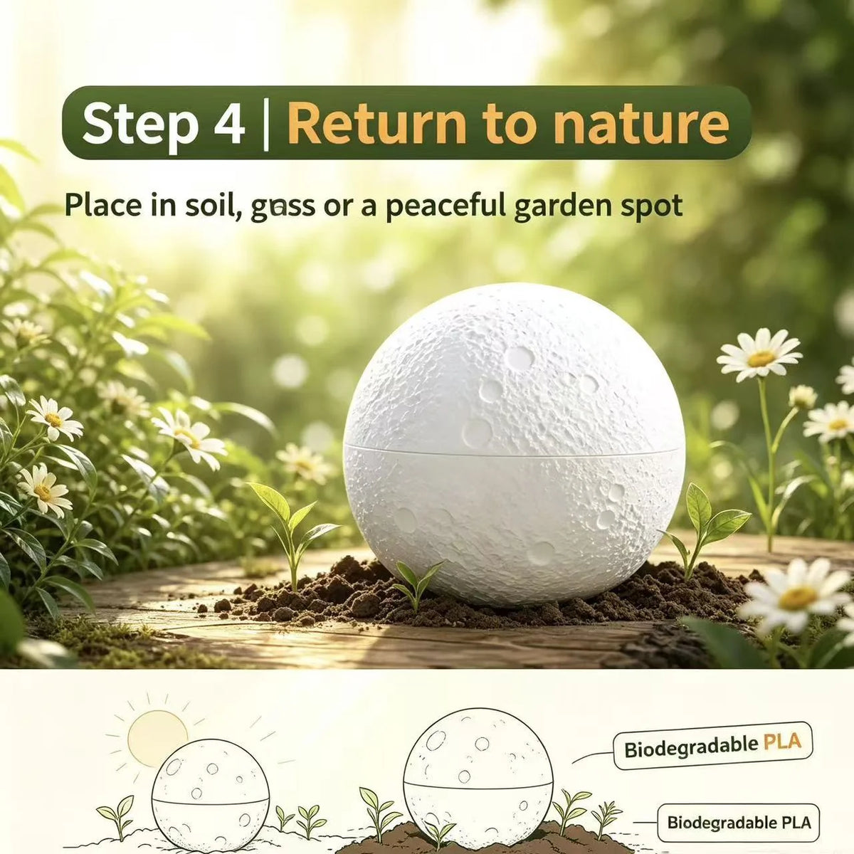 Moon-Shaped Biodegradable Pet Memorial Urn - product image 5