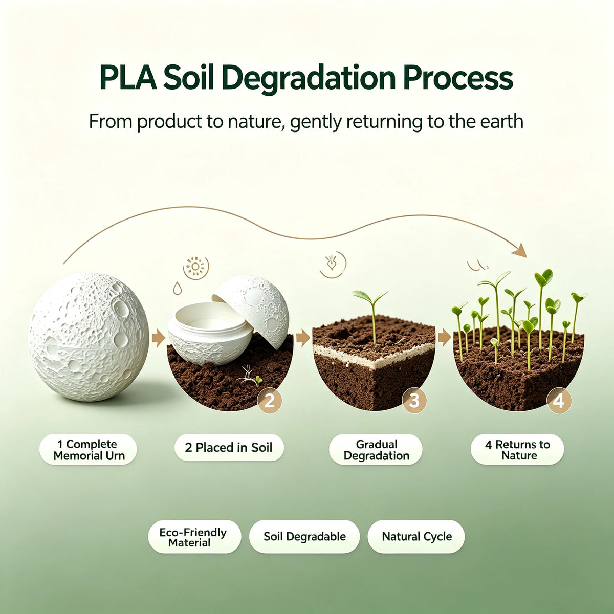 Moon-Shaped Biodegradable Pet Memorial Urn - product image 8