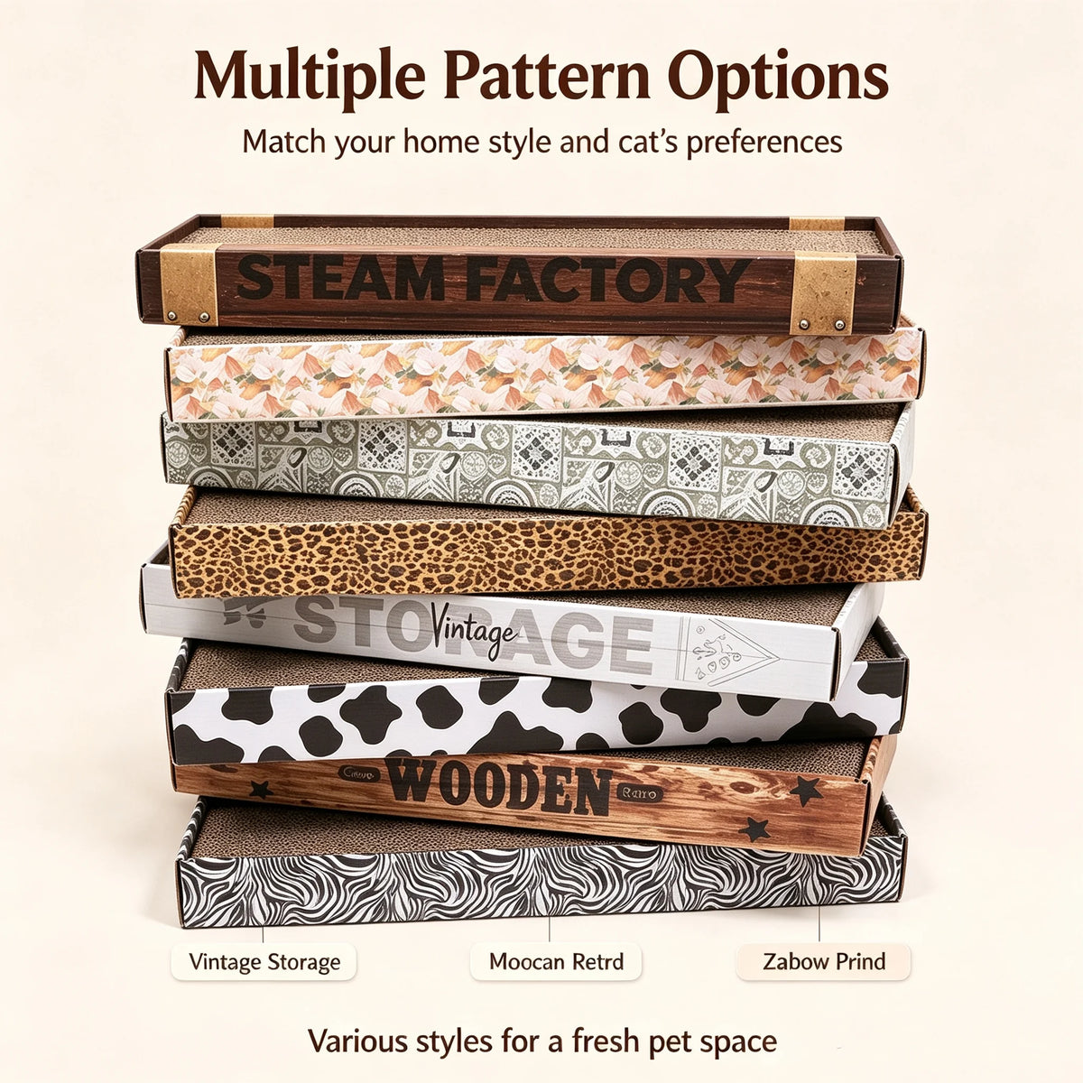 7-Piece Retro Animal Print Cat Scratcher Set - product image 3