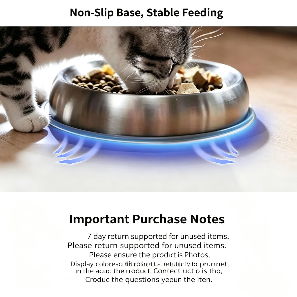 Stainless Steel Shallow Anti-Choke Pet Bowl - product image 3