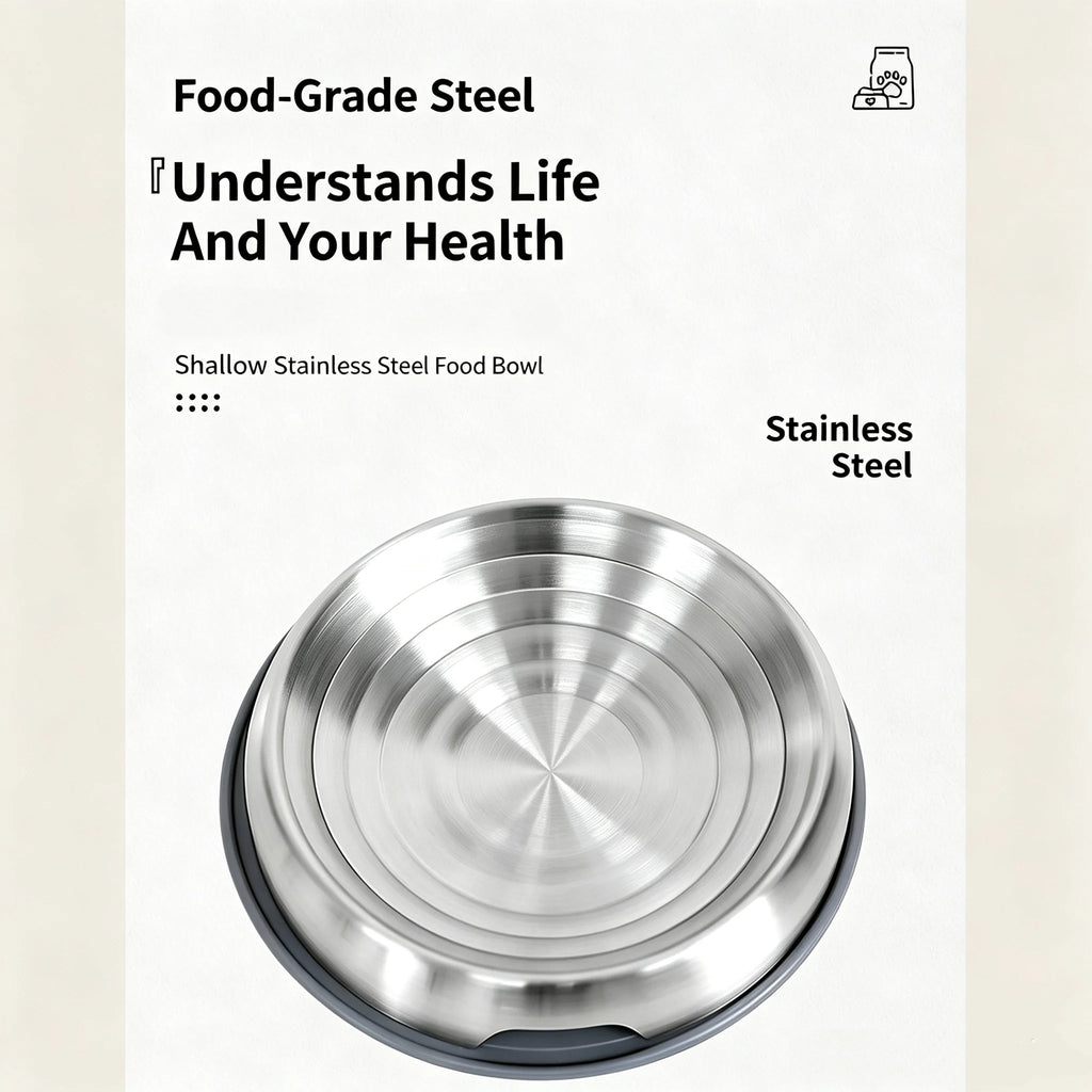Stainless Steel Shallow Anti-Choke Pet Bowl - product image 5