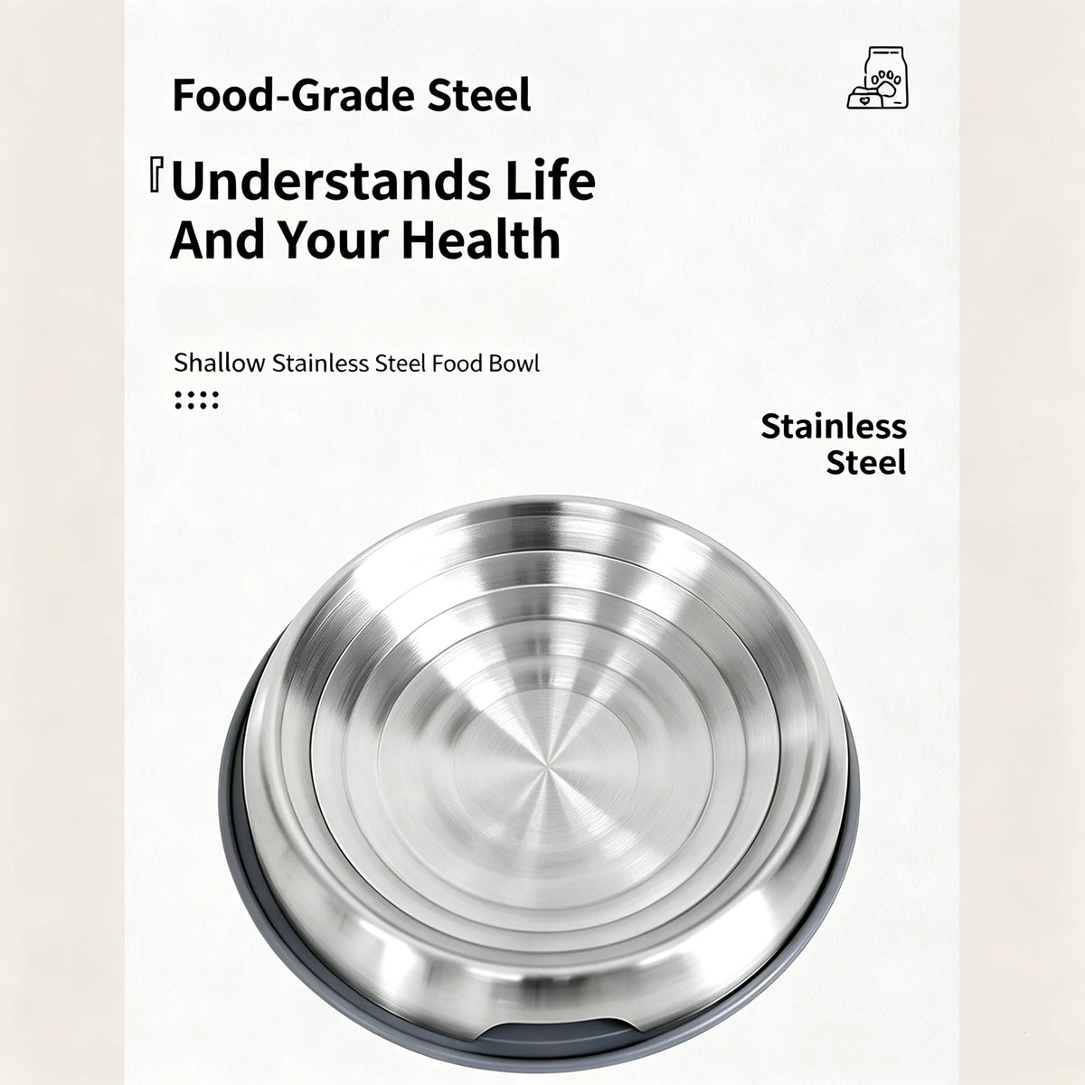 Stainless Steel Shallow Anti-Choke Pet Bowl - product image 5