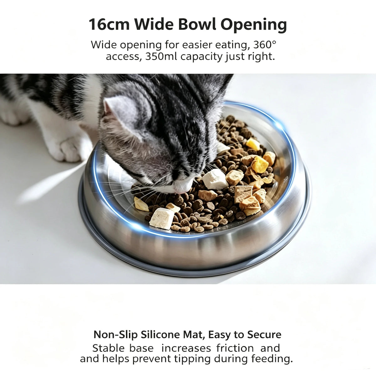 Stainless Steel Shallow Anti-Choke Pet Bowl - product image 7