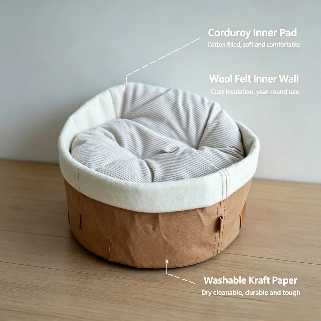 PandaCici Washable Waterproof Kraft Paper Cat Bed - product image 2